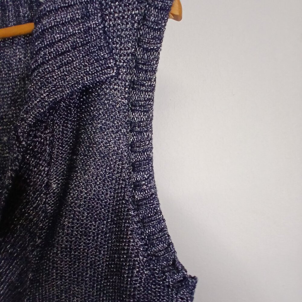 UGC Chico's Navy Blue Metallic Sleeveless Cardigan Sweater Size 3X - Picture 5 of 8